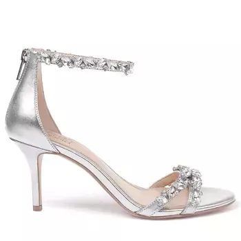 Сандалии в стиле Кэролайн Jewel Badgley Mischka, серебряный