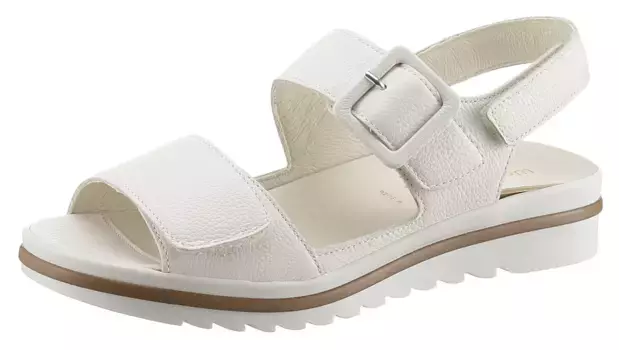 Сандалии Waldlufer с ремешком "HAKURA", летняя обувь, босоножки, танкетка, с профильной подошвой, ширина H, бежевый