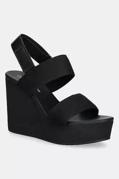 Сандалии Wedge Sandal с плетеными ремешками Calvin Klein Jeans, черный