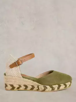 Сандалии White Stuff Suede Wedge Espadrille, цвет khaki/green