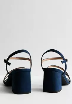 Сандалии Wide Fit Strappy New Look, темно-синие