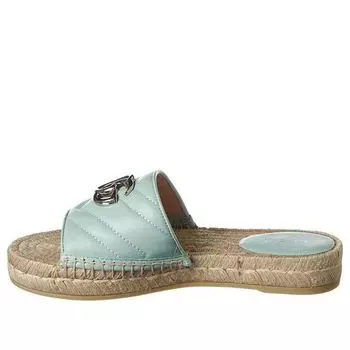 Сандалии (WMNS) Gucci Double g Straw Woven Mint Green Slippers 628106-BKO00-3926