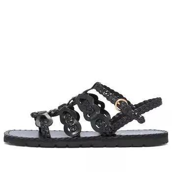 Сандалии (WMNS) PRADA Braided Leather Sandals 'Black', черный