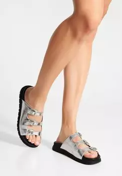 Сандалии Woden, металлик черный