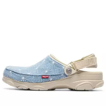 Сандалии x levi's sashiko classic all-terrain clog 'bone blue' Crocs, бежевый