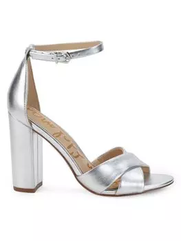 Сандалии Yancy на блочном каблуке-перекрестке Sam Edelman, серебро