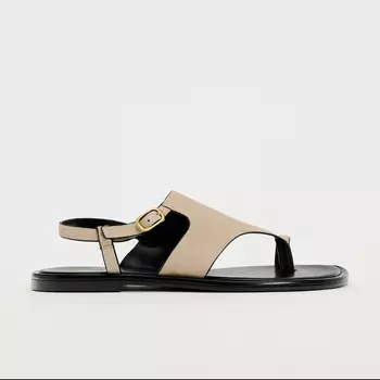 Сандалии Zara Asymmetric Suede, бежевый