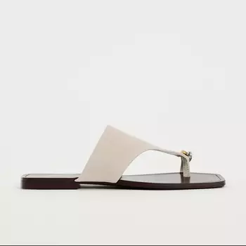Сандалии Zara Embellished Suede, бежевый