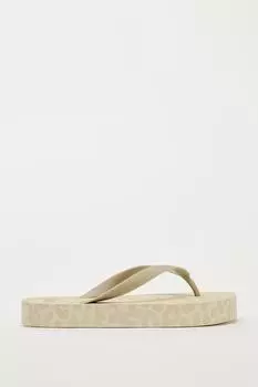Сандалии Zara Flat Rubberised, леопардовый