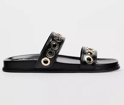Сандалии Zara Flat Slider With Appliqus, черный