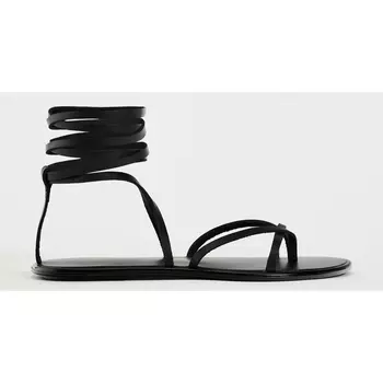 Сандалии Zara Leather Lace-Up, черный