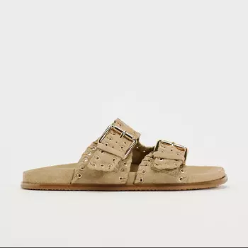 Сандалии Zara Split Leather, песочно-коричневый