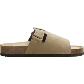 Сандалии Zara Split Suede Slide, хаки