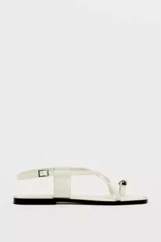 Сандалии Zara Strappy Flat Slider, белый