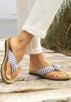 Сандалии ZEHENTRENNER Elbsand, цвет hellgrau gestreift