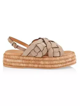 Сандалии Zeppa 72K Fasce Anelli из рафии Tod's