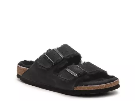 Сандалии женские Birkenstock Arizona из овчины, белый / черный