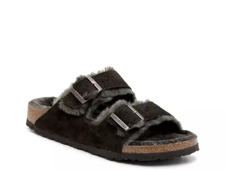 Сандалии женские Birkenstock Arizona из овчины, темно-коричневый