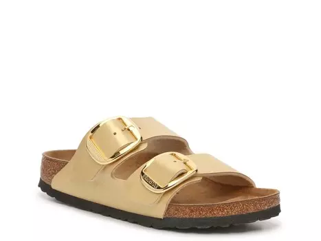 Сандалии женские Birkenstock Arizona с большой пряжкой, золотой металлик