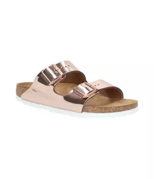 Сандалии женские Birkenstock блестящие, розовый