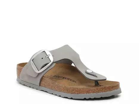 Сандалии женские Birkenstock Gizeh с пряжкой, серый