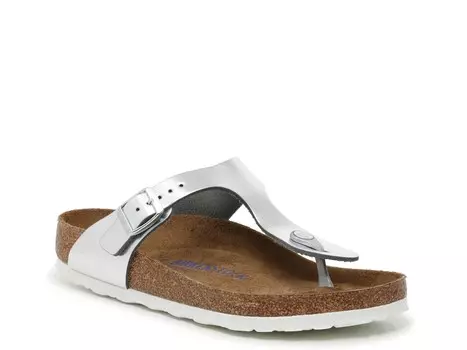 Сандалии женские Birkenstock Gizeh, серебряный