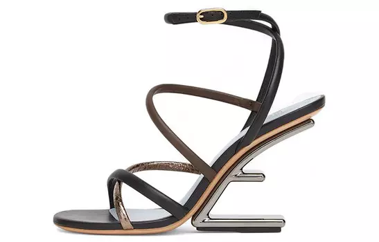 Сандалии женские Fendi First Slide, черный / коричневый