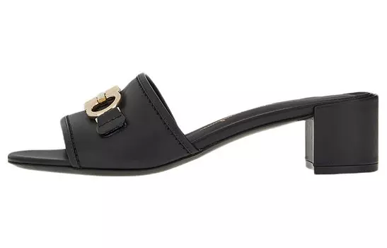 Сандалии женские Ferragamo Gancini с пряжкой, черный