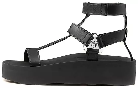 Сандалии женские Hermes на платформе, черный