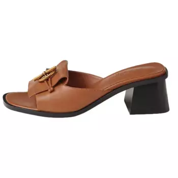 Сандалии женские Herms с пряжкой, коричневый