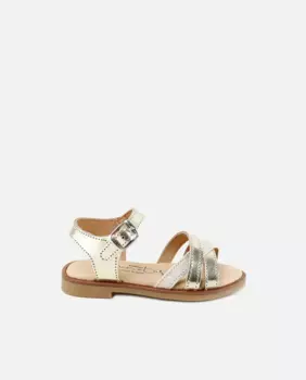 Сандалии женские кожаные на гелевой подошве Eli 1957, золотой