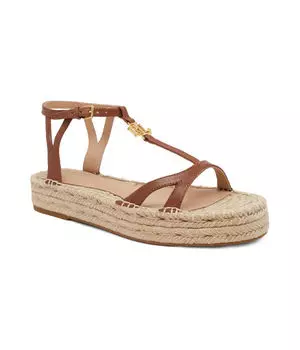 Сандалии женские Lauren Ralph Lauren кожаные на ремешках, коричневый