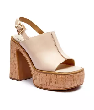 Сандалии женские Michael Kors кожаные на каблуке, бежевый