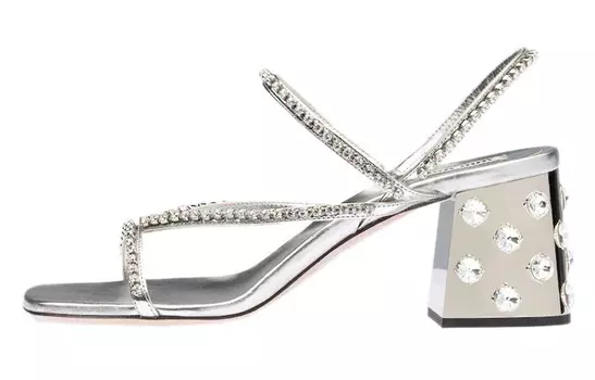 Сандалии женские Miu Miu, серебряный