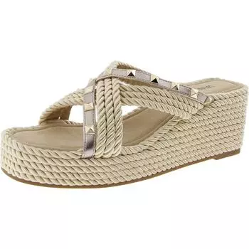 Сандалии женские на танкетке с заклепками Clem VANELi, цвет champagne