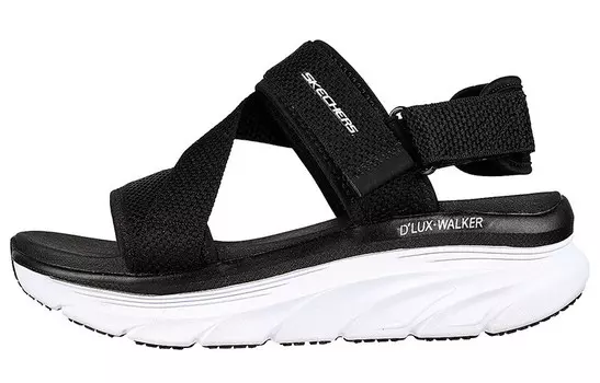 Сандалии женские пляжные свободного покроя черного/белого цвета Skechers