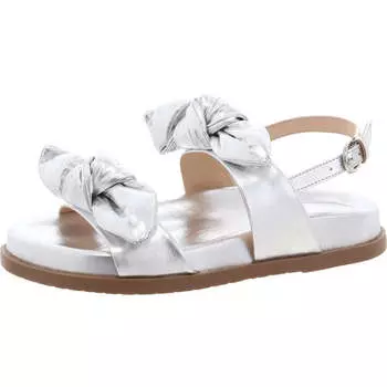 Сандалии женские с металлическим носком на плоской подошве Melody Arezzo, серебряный