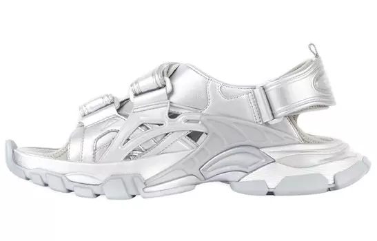 Сандалии женские серебристые Balenciaga