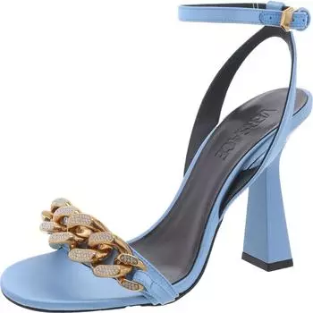 Сандалии женские Versace, цвет ice blue-oro