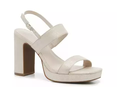 Сандалии Zoelle Anne Klein, Natural Champagne Metallic Fabric