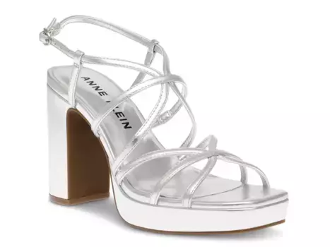 Сандалии Zora Platform Sandal Anne Klein, серебряный/металлик