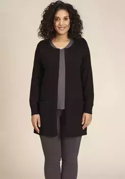 SANDGAARD длинный кардиган "Хельсинки", без застежки, черный