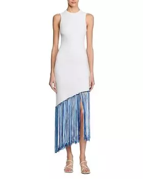 Сандра Платье макси с бахромой - Эксклюзив Sandro, белый