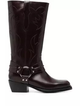 SANDRO 50-миллиметровые ботинки с квадратным носком, красный