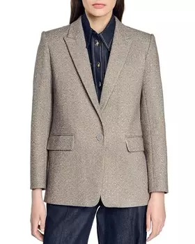 Сандро Аврора Блейзер Sandro, коричневый/бежевый