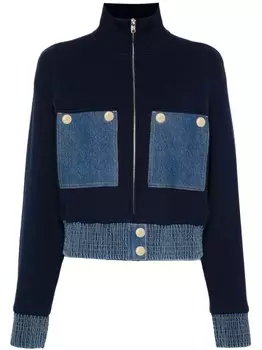 SANDRO бомбер со вставками, синий