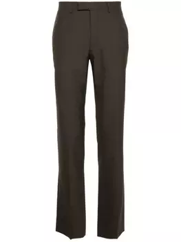 SANDRO брюки grain de poudre прямого кроя, коричневый