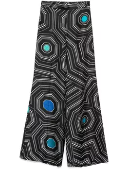 SANDRO брюки с геометричным принтом, черный
