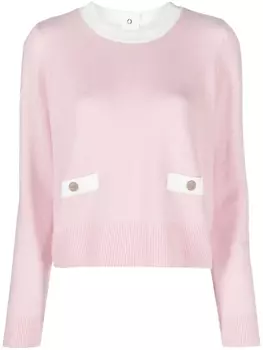 SANDRO contrasting-panel knitted jumper, розовый