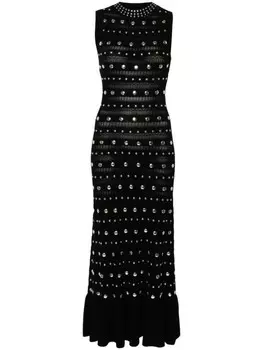 SANDRO декорированное платье макси, черный